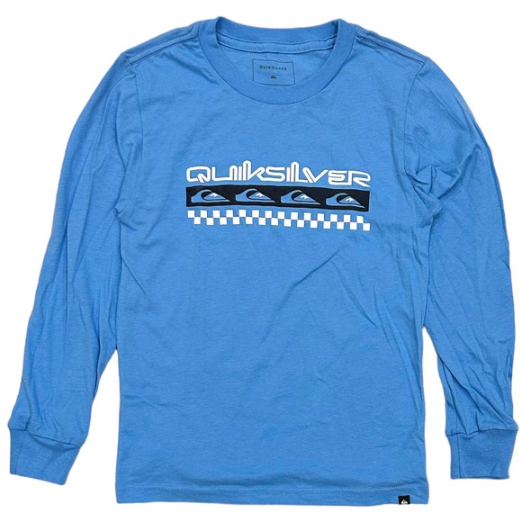 Quiksilver Other - Quiksilver Kids' Boys' Youth Checkered Logo Long Sleeve Tee T-Shirt in Blue
